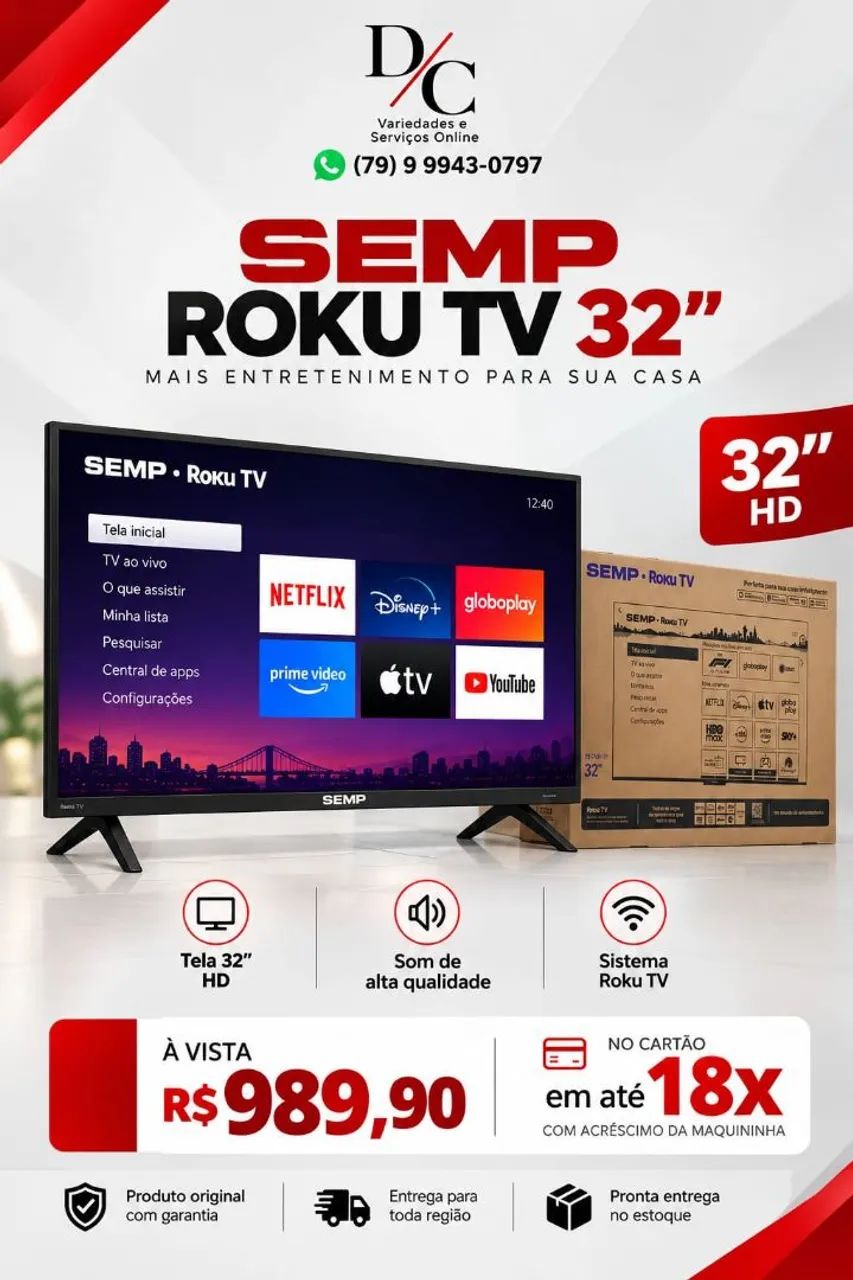 Smart TV SEMP 32? HD - Roku TV