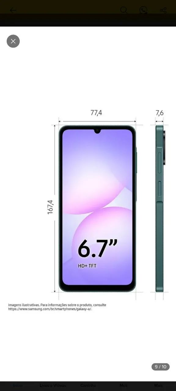 A07 da Samsung 256GB na caixa nunca usado. - Foto 3