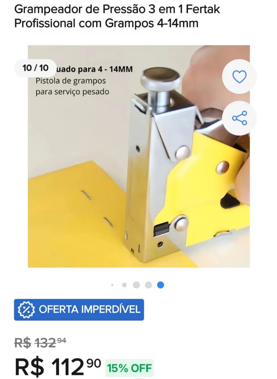 Grampeador Profissional  FERTAK Tools - Foto 6