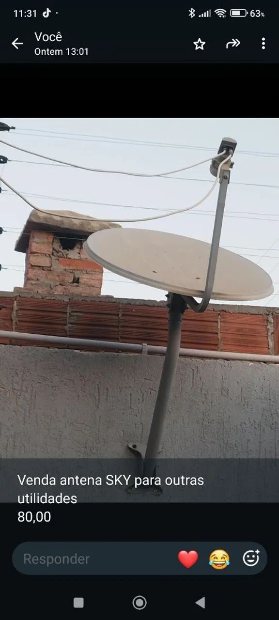 Antena SKY desativada 