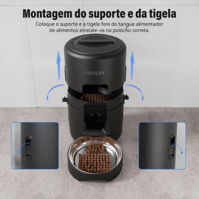 Alimentador Inteligente Comedouro Automático Pet Aplicativo Newpet 2 Litros - Foto 6