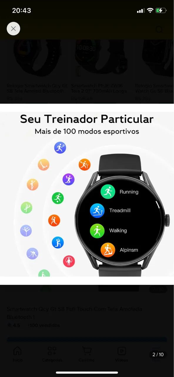 Smartwatch Qcy Gt S8 Full Touch Bluetooth 