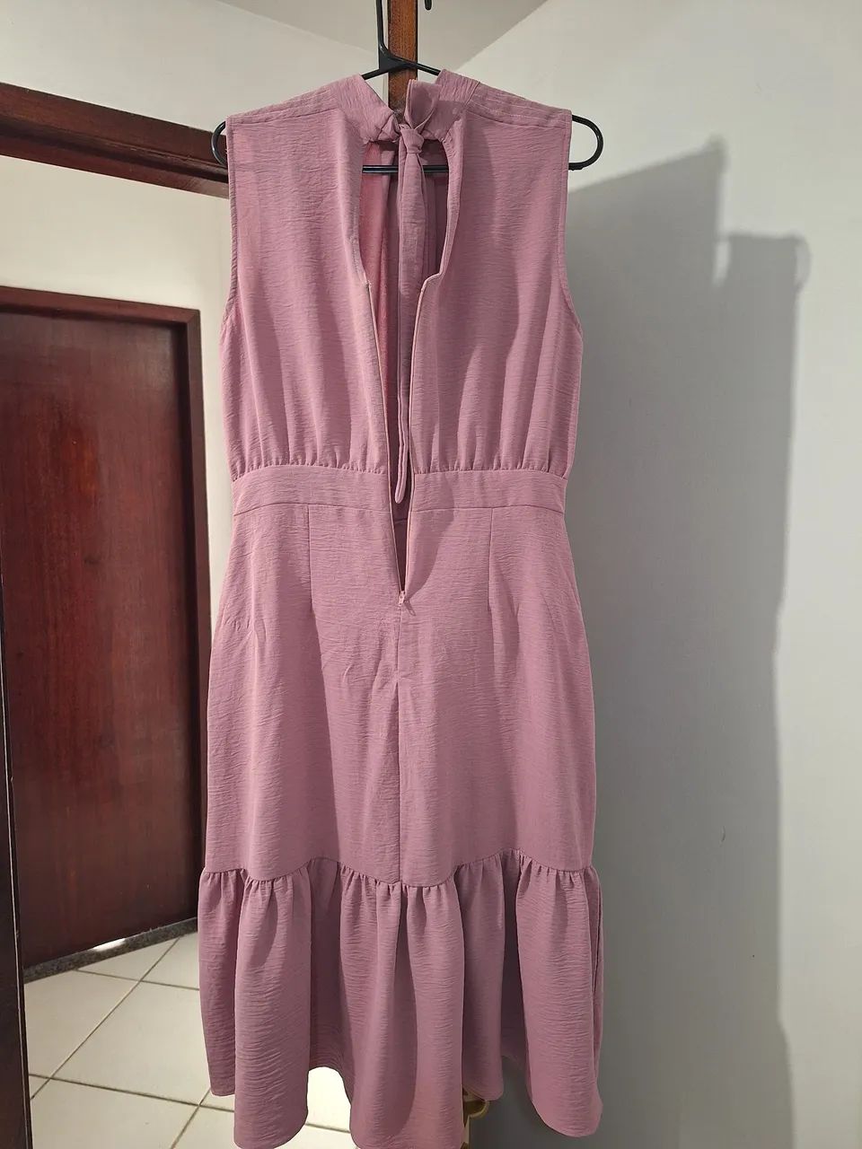 Vestido midi rosé P - Foto 3