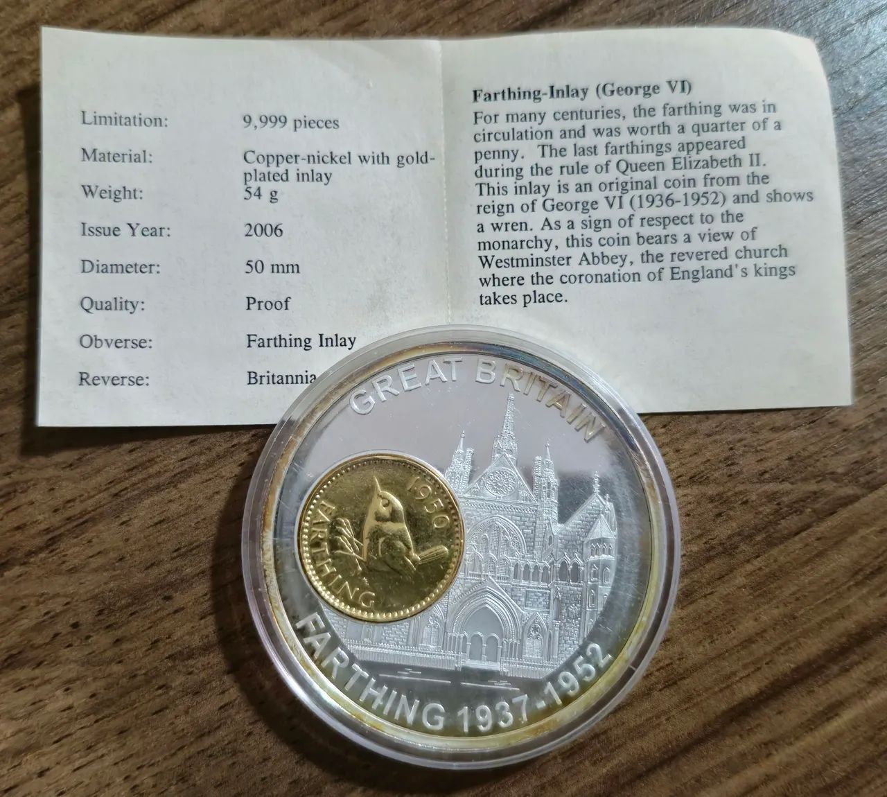 Moeda da Inglaterra 1939 KGVI Farthing 2006