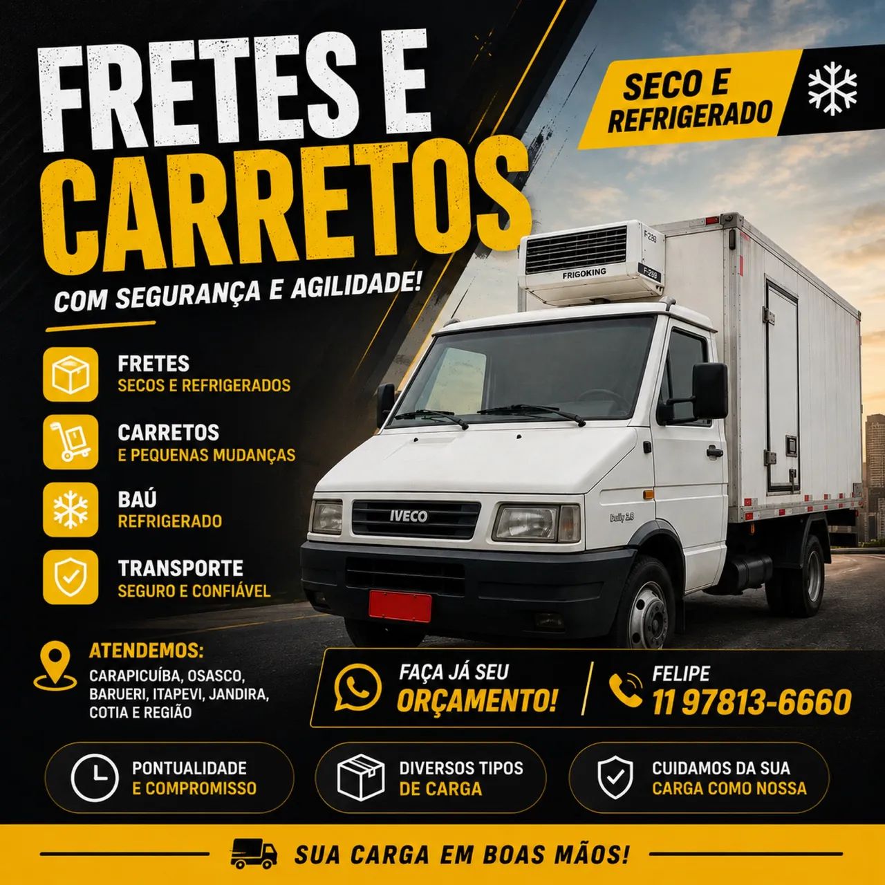Fretes e Carretos com Iveco Daily | Seco e Refrigerado