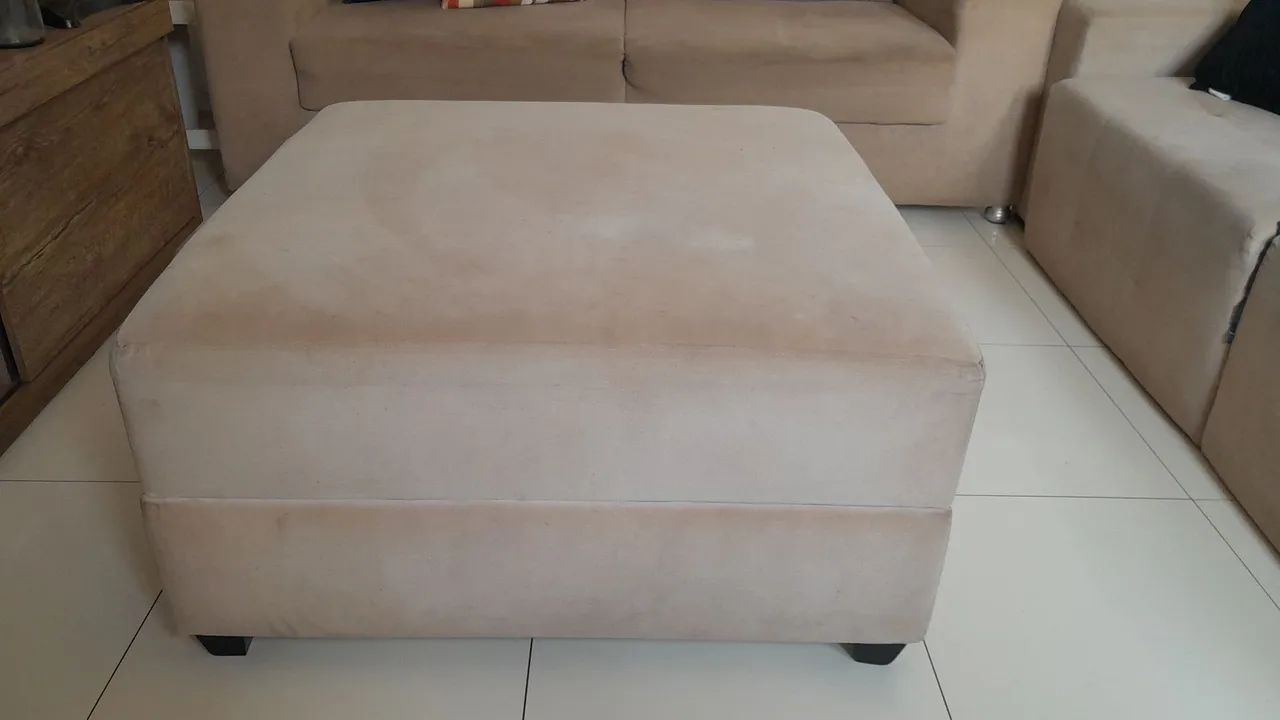 Puff Moderno Bege 90x90cm - Seminovo - Foto 3