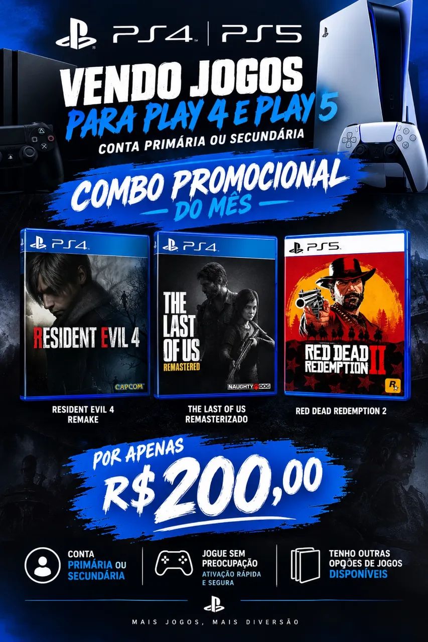 Vendo jogos de play 4 e play 5 