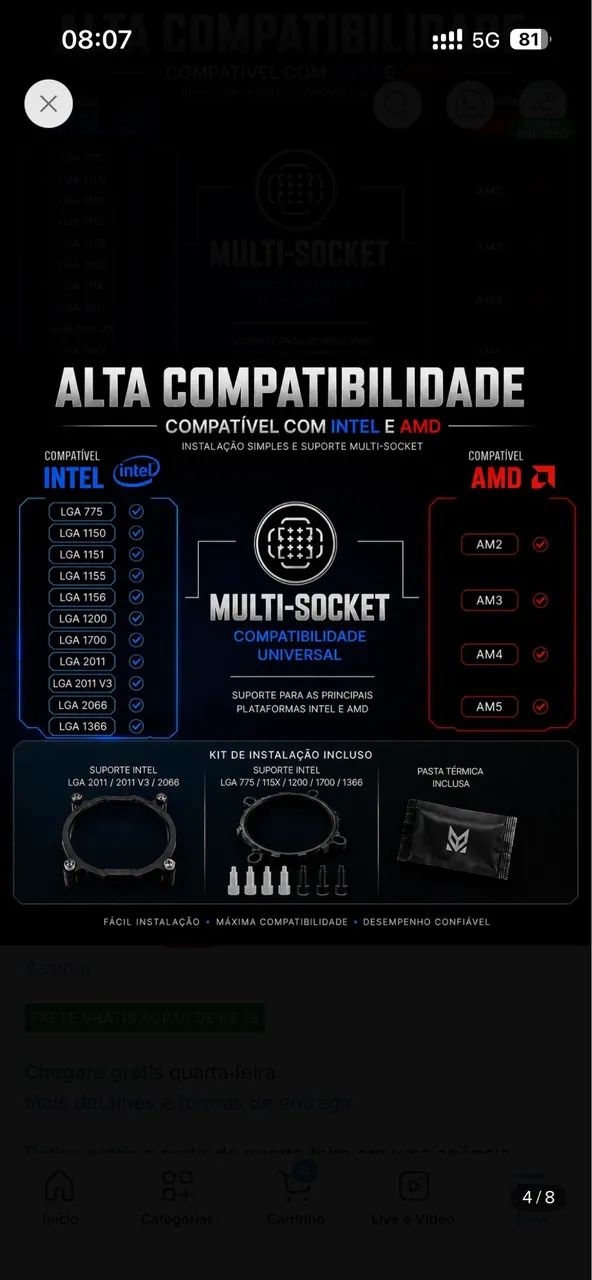 CPU Cooler Rainbow + 4 fans rainbow - Foto 3