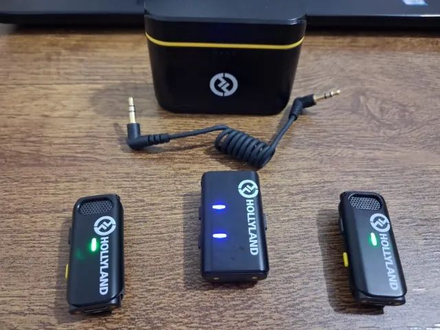 Microfone sem fio Hollyland Lark M1 Duo - 2 microfones + receptor + case