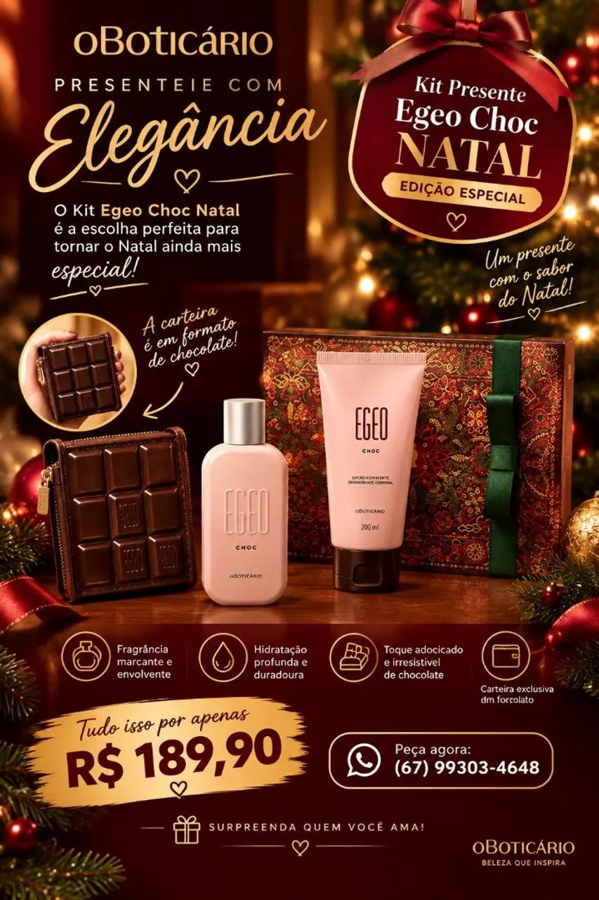 Kits para presentear a partir de 85.00 reais 