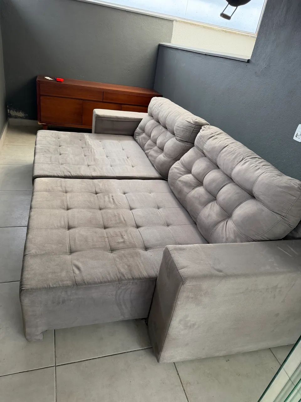 Sofá retrátil Cinza 2,90 - Foto 5