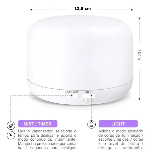 Umidificador de Ar, Difusor e Aromatizador Onistek ON-UM618 300ml - WZetta - Foto 2
