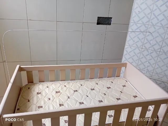 Quarto completo: Guarda Roupa + Cômoda+berço Reller + Colchão Baby Polar - Foto 2