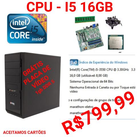 Cpu i5 16gb memoria
