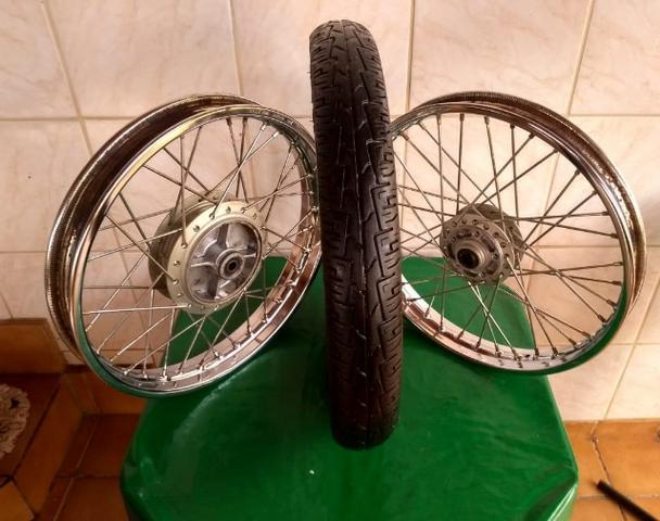 Rodas CG Fan 150 14/14 + Pneu dianteiro