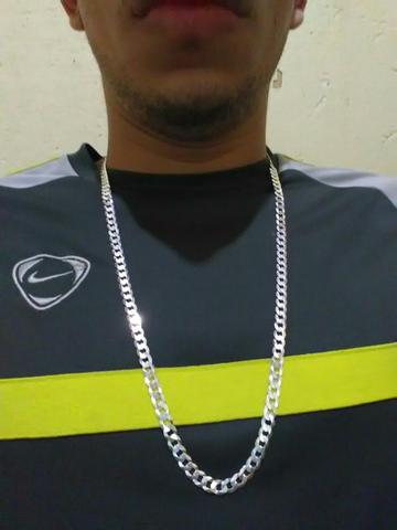 Cordão de prata escama de peixe 5mm 70cm 20g nova com garantia whats *