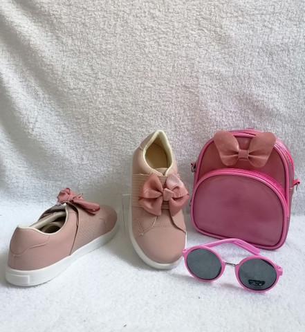 Kit de tênis infantil com bolsa e óculos de sol - Foto 6