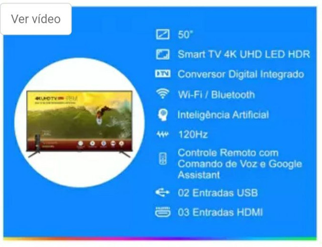 Smart TV 4K LED 50 SEMP TCL 50P8M Android Wi-Fi - - Foto 4