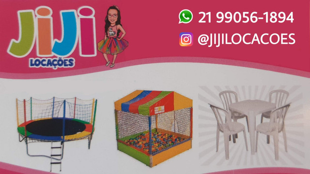 Locação de brinquedos, mesas e cadeiras