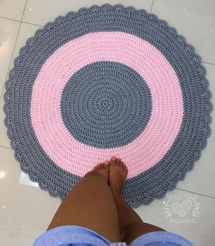 Tapete oval em croche - Foto 3