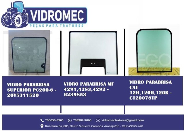 Vidros para Tratores Agrícolas e industriais 