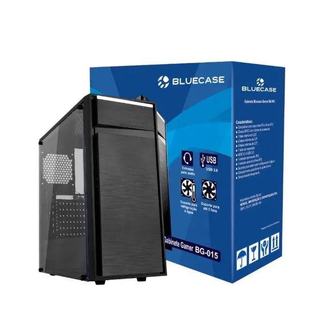 Gabinete Gamer Bluecase BG-025 Lateral em Vidro Temperado USB 3.0 Mid Tower