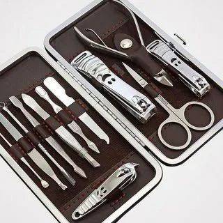 Kit para unha manicure portátil 12 peças aço inox promoção - Foto 2