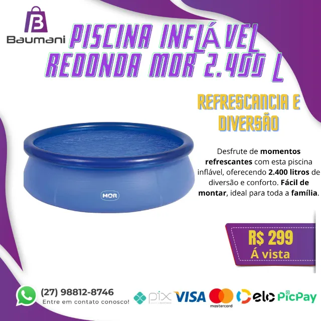 Piscina Inflável Redonda Mor 2.400 Litros