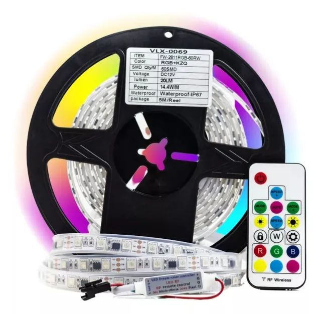 Fita de led ws2811 (preta / branca)