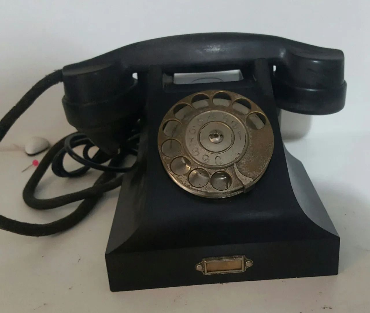 Telefone antigo de disco dourado fio de CORDA  ORIGINAL  3KG RELÍQUIA  - Foto 4