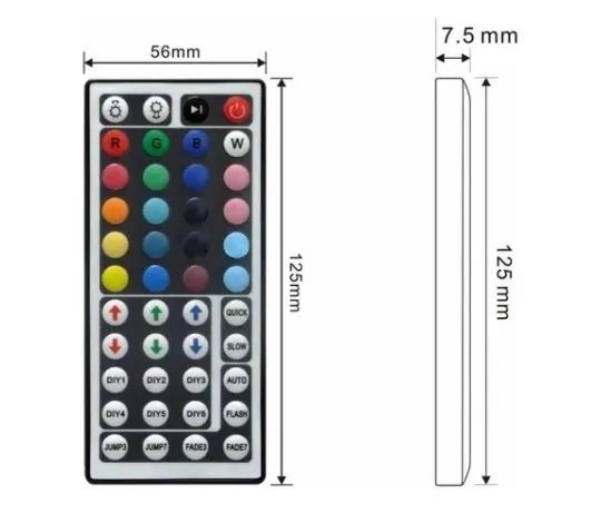 Controle Remoto Ir 44 Botões Led Rgb 12v Dc Led 3528 5050  Arduino Automação COD-CP603  - Foto 2