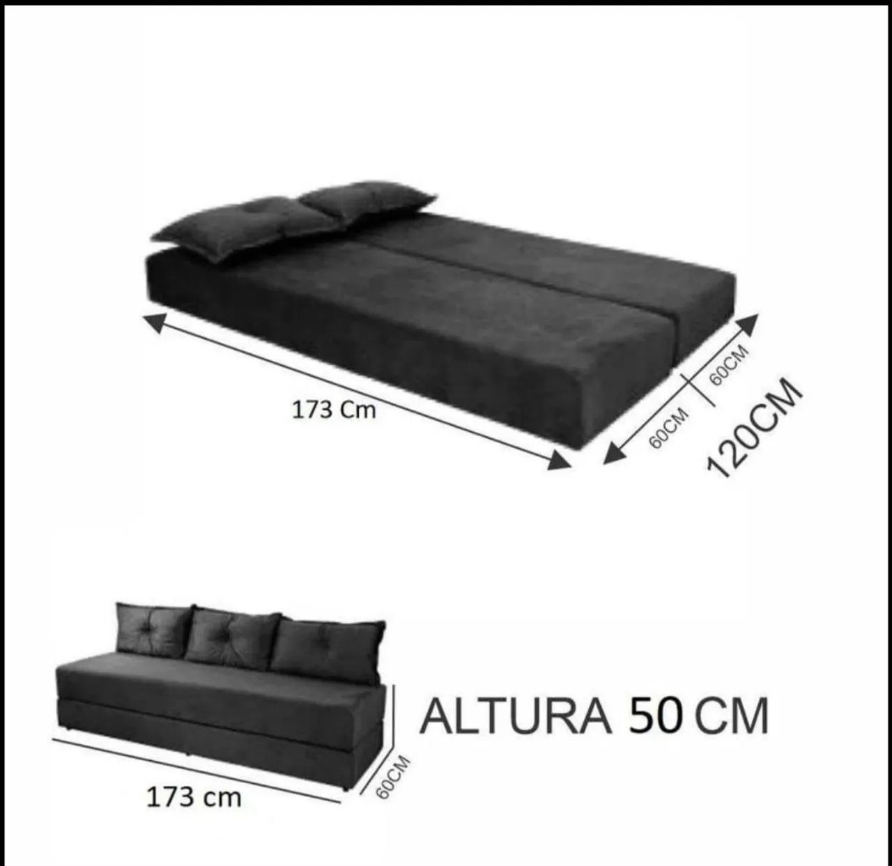 Sofá Cama 3 lugares - direto de fábrica  - Foto 5