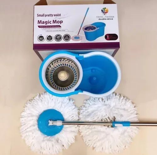 Balde Spin Mop 13 Litros Giratório Cesto Inox Esfregão + Refil Extra - z859 - Foto 2