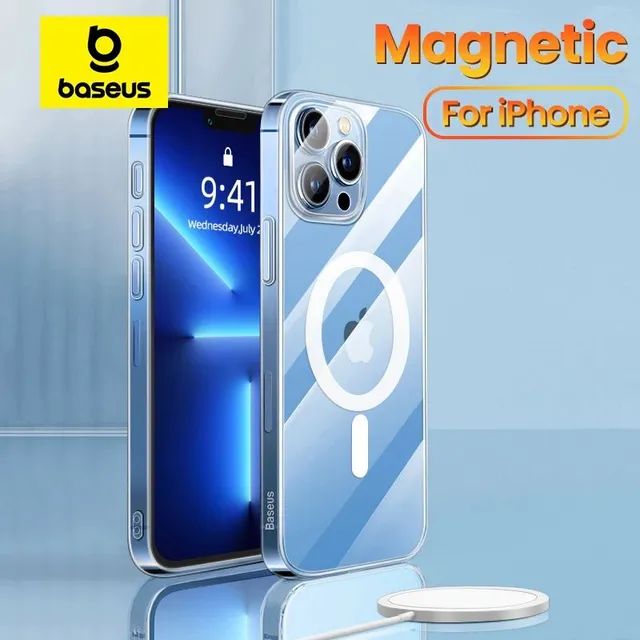 Capa Magsafe + película Baseus para iPhone 15 Pro Max