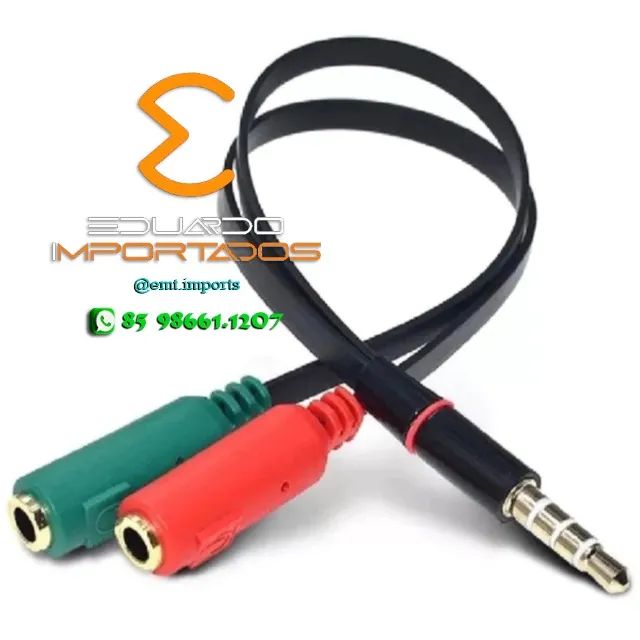 Cabo Adaptador P3 Macho para 2 P2 Fêmea
