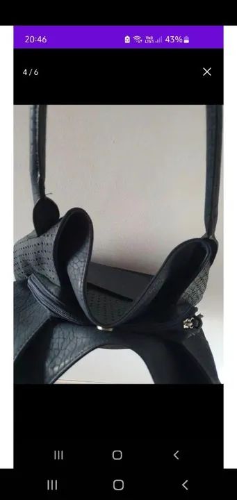 Bolsa azul couro - Foto 4