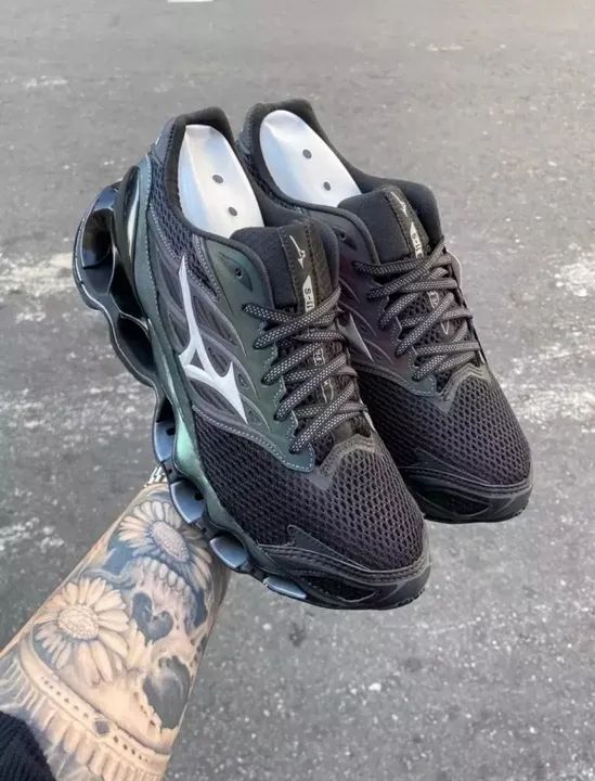 mizuno preto e azul claro
