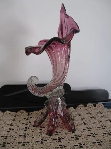 Vaso de cristal / centro de mesa Murano - Estilo Cornucópia - Foto 3
