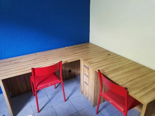 2 Mesas De Escritório Escrivaninha Mesa Diretor Bancada Em L