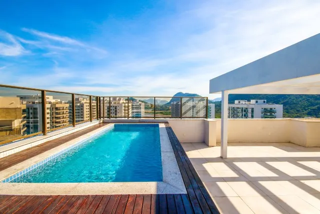 Linda Cobertura com piscina e churrasqueira, 281m² pronta para morar na Barra da Tijuc