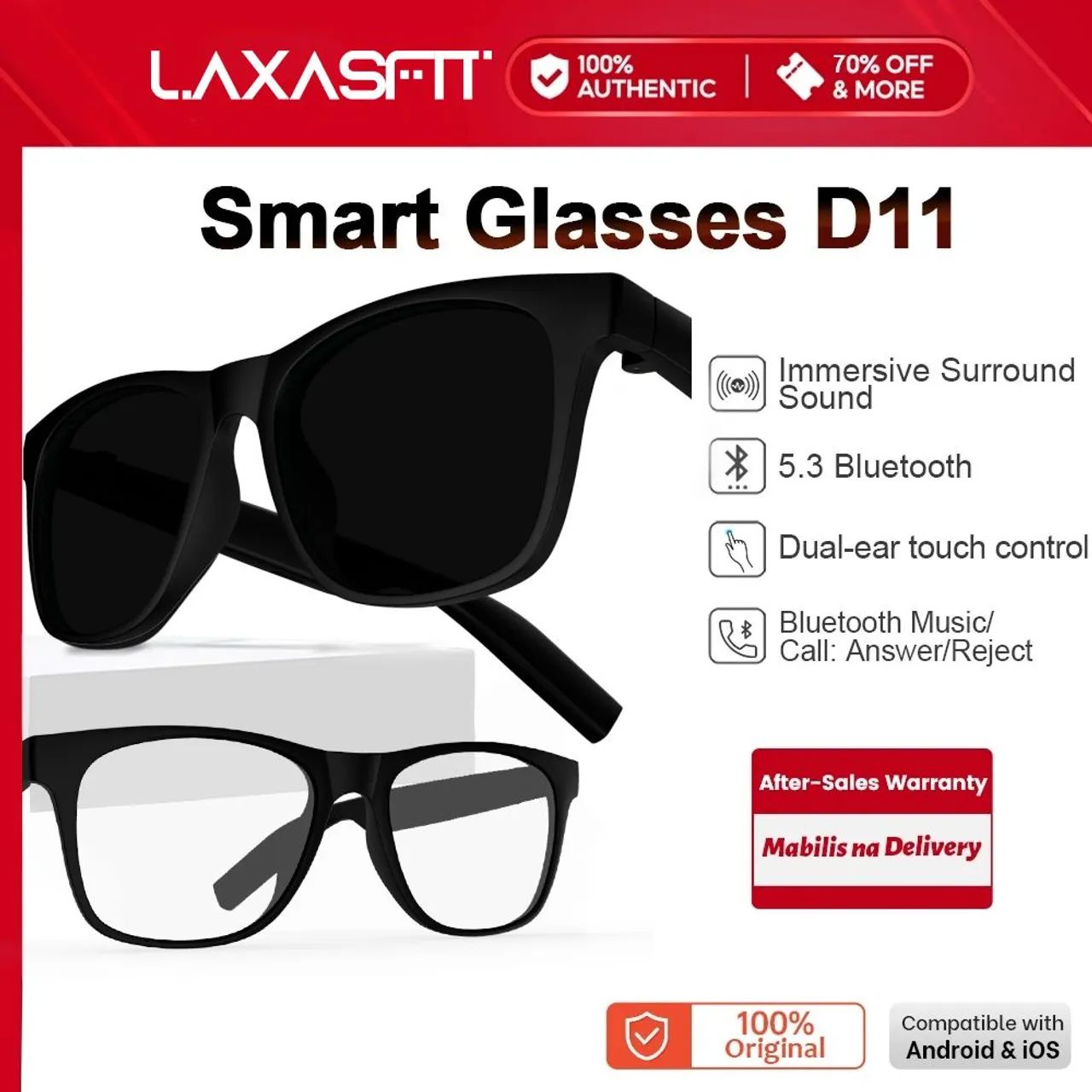 Óculos inteligente bluetooth  - Foto 5