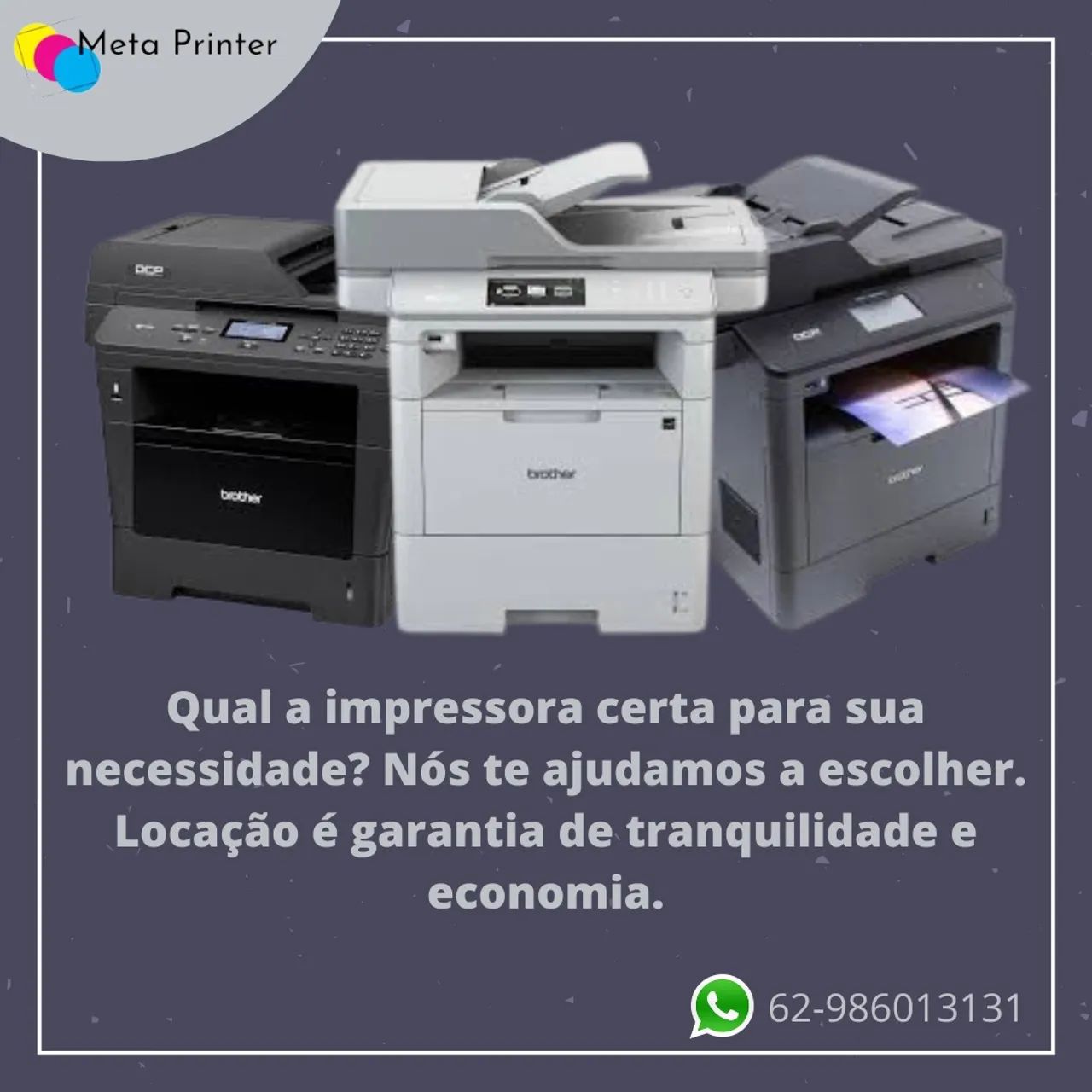 Aluguel de impressoras - sem custo inicial.