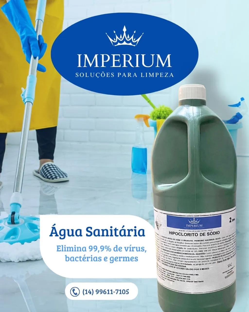 Água Sanitária Imperium - Limpeza Eficaz 2L