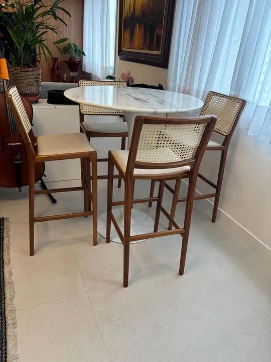 Mesa de Jantar de Mármore 70cm - Foto 3