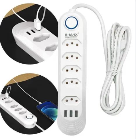 Filtro de Linha Extensão 5 Tomadas 3 USB B-max - Foto 2