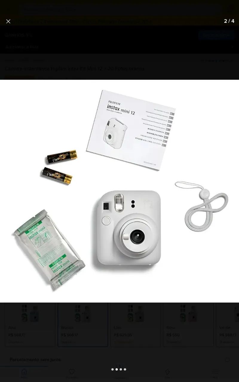 CAMERA INSTAX MINI 12 BRANCA