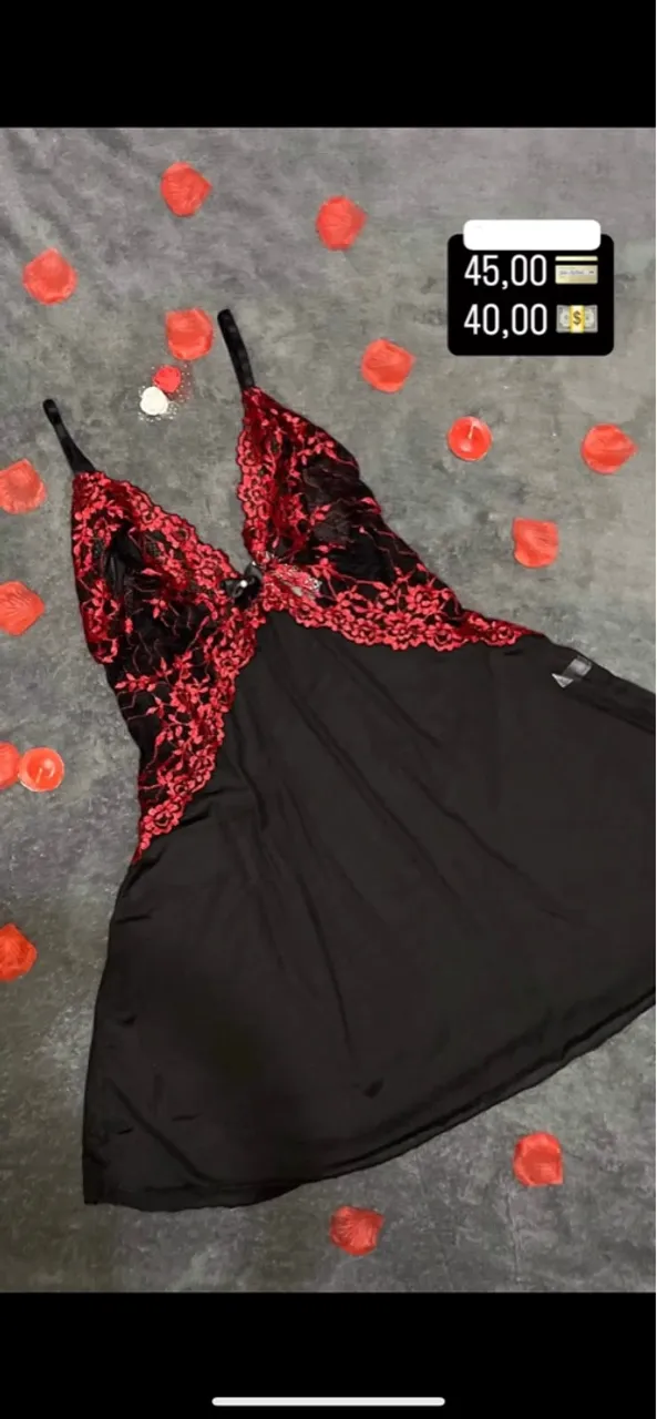 Camisola Sexy com Renda Vermelha