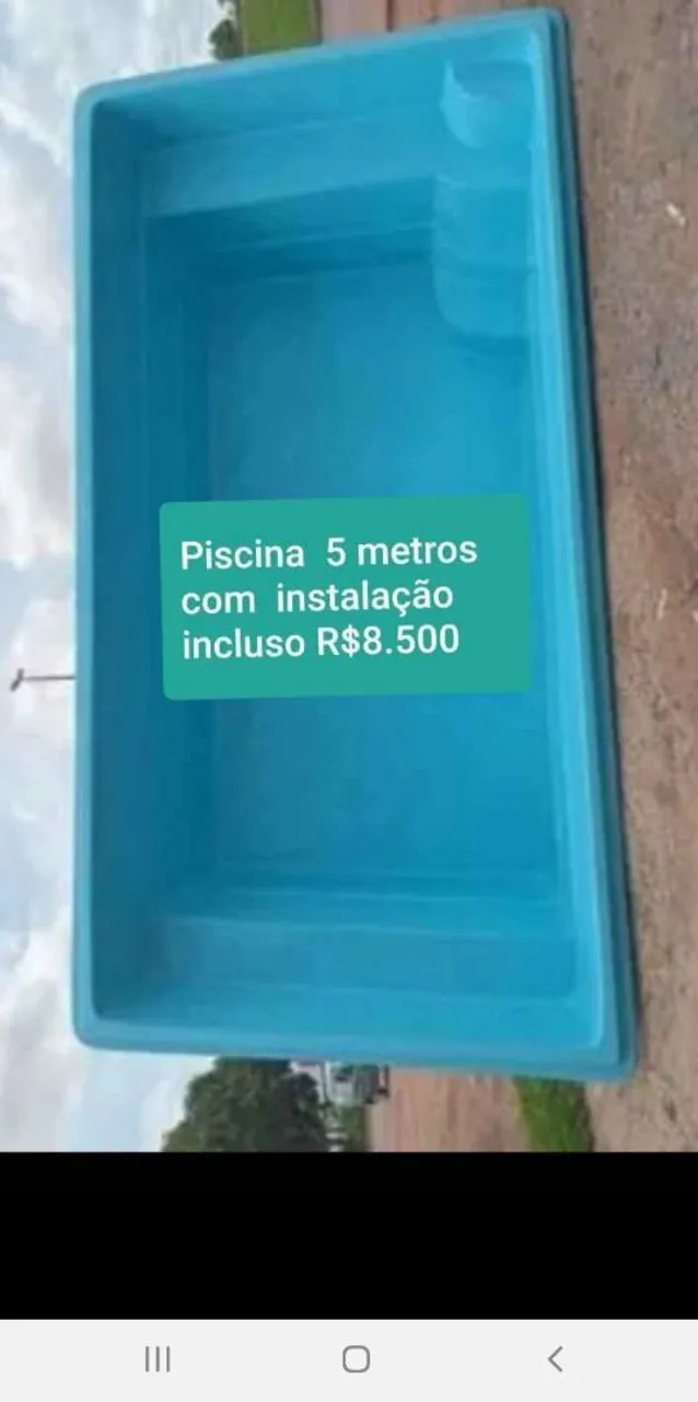 Piscina de 5 metros com instalação inclusa