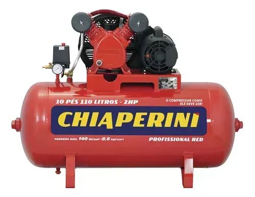Compressor de ar média pressão 10 pcm 110 litros - Chiaperini 10/110 RED - Foto 3