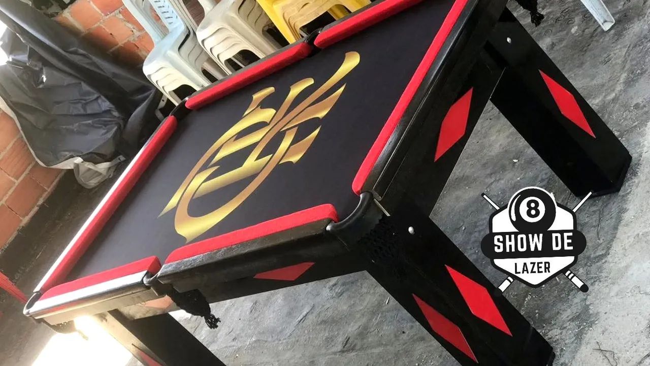 Sinuca Tipo Bilhar Personalizada Fla CRF Dourado Coloque Teu Nome - Foto 3